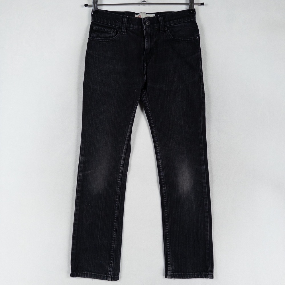 Levi Strauss 511 Slim Fit Jeans Boys 14 REG Black Stretch Denim Distressed